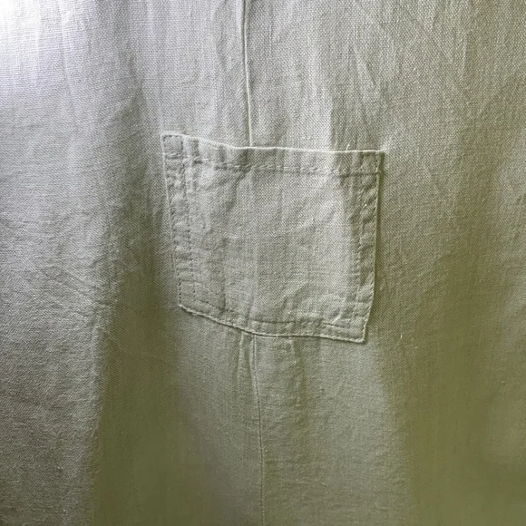 Flax green linen maxi dress- size 10-14 medium - Picture 3 of 7